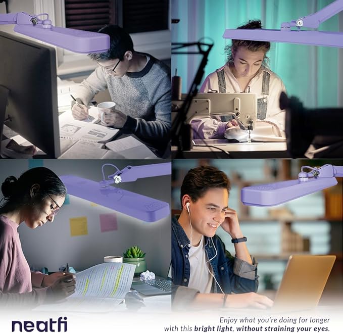Neatfi XL 2, 500 Lumens LED Task Lamp, 22 Inches Wide, Eye-Caring, Desk Light