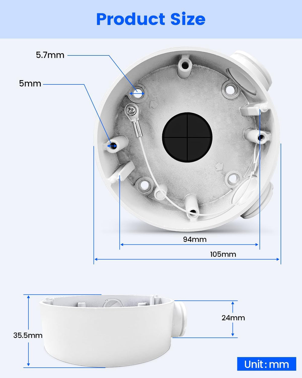 WE-DS-1260ZJ Metal Junction Box for Bullet Security Cameras