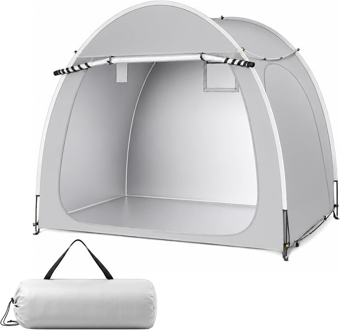 VINGLI Bike Storage Shed Tent for 4-5 Bikes, Outdoor Portable Bicycle Storage Shed with Carry Bag, Waterproof Bike Tent for Motorcycle, Garden Tools, Lawn Mower, Light Gray