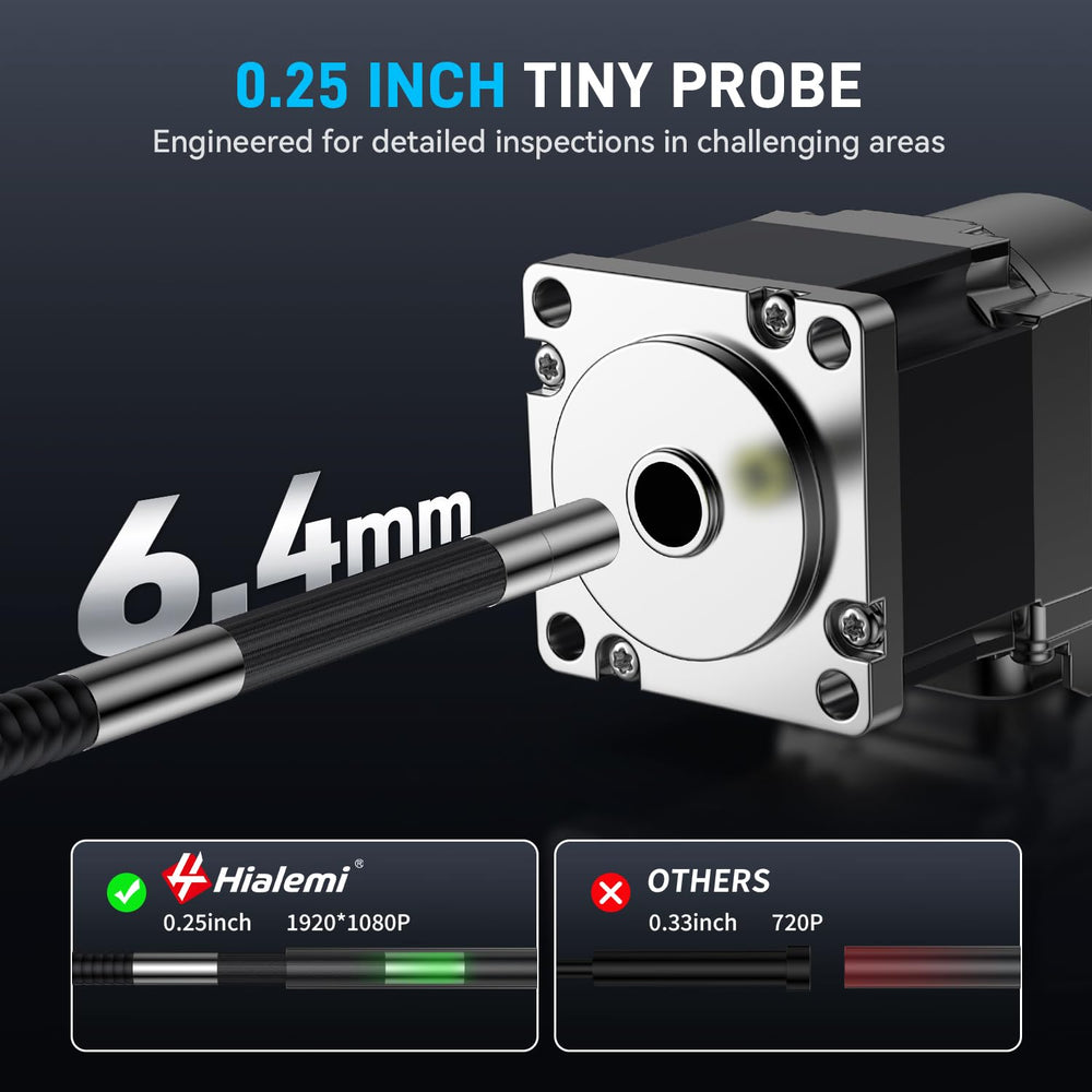 6.4mm 360° Articulating Borescope 4-Way Endoscope Camera with Light