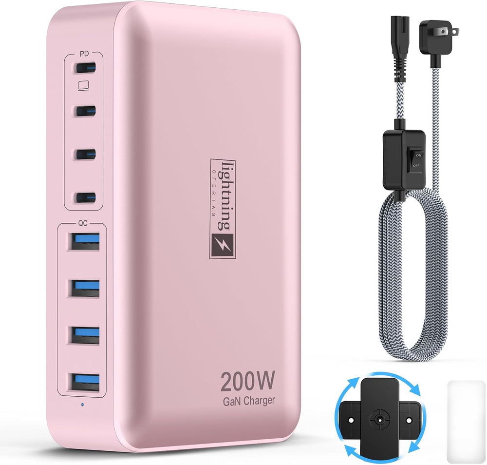 8-Port USB C Fast Charger Block 200W