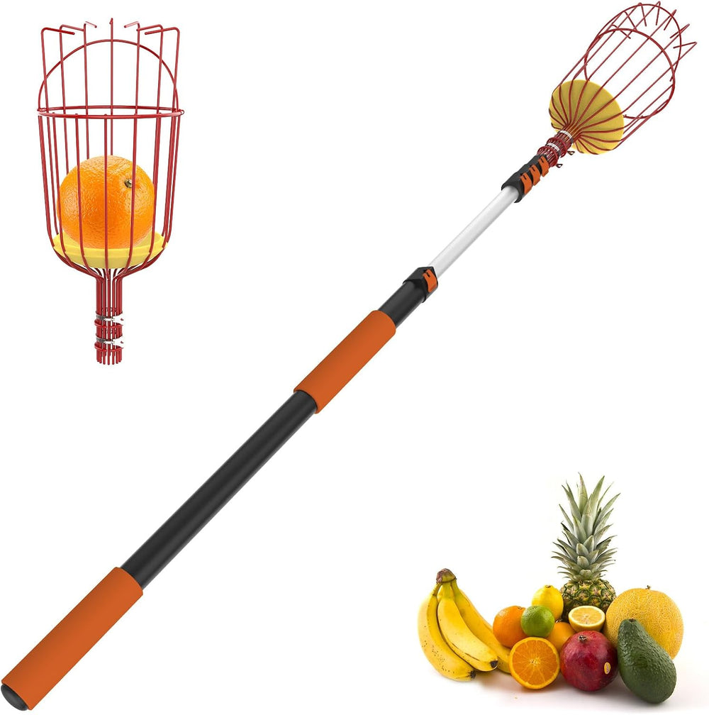 SISIUPASSIE 26FT Reach Fruit Picker, Apple Picker Pole with Basket Telescopin...