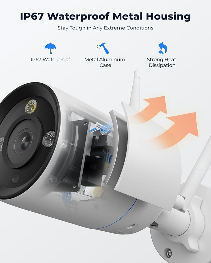 REOLINK 4K Home Security Camera, 2.4/5GHz WiFi Outdoor Camera, Plug-in Power