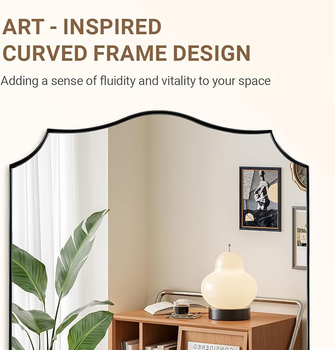 ANDY STAR Brushed Nickel Mirror, 24x32 Inch Unique Mirror