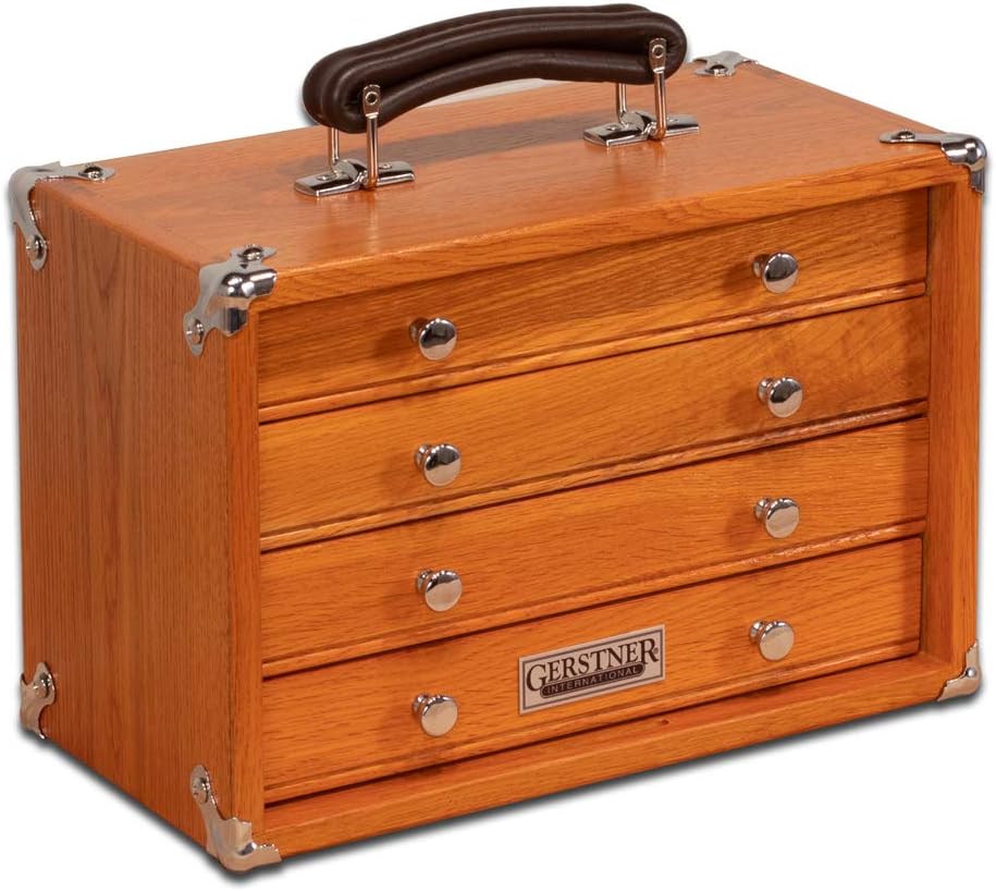 Gerstner International GI-T12 Red Oak 4-Drawer Mini Portable Chest