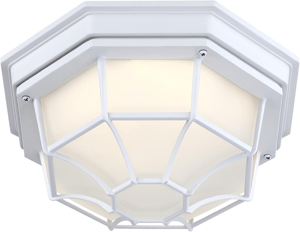 10.5” White LED Close to Ceiling Light for Basement Garage Light Octagonal Wh...