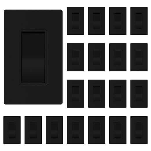 ThunderWay Matte Black 3 Way Decorative Light Switch (20 Pack)