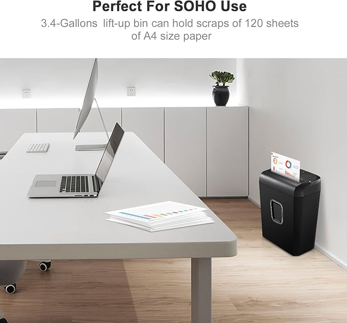 Bonsaii 6-Sheet Micro-Cut Paper Shredder, P-4 High-Security