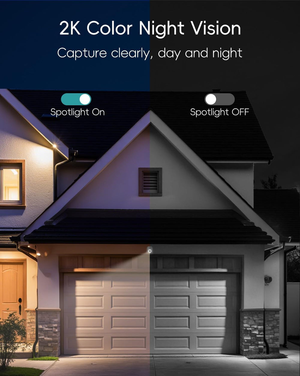 ZUMIMALL 2K WiFi Outdoor Security Camera, Plug-in, 360° PTZ Auto Tracking