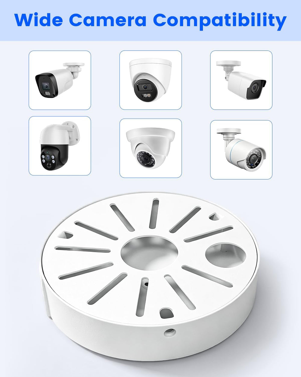 Metal Security Camera Junction Box, Cable Concealment Base Boxes