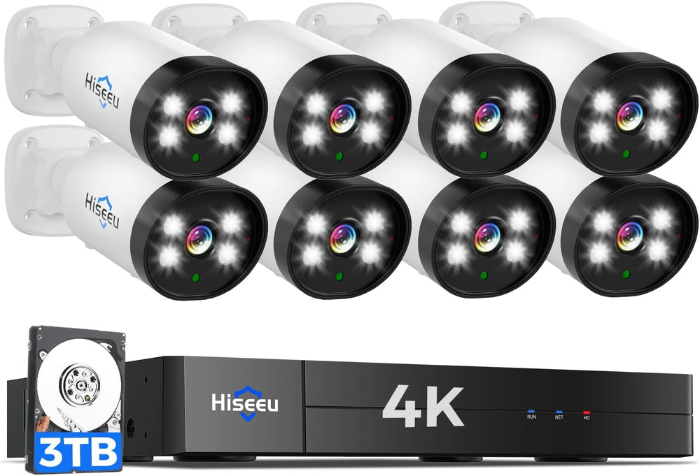 Hiseeu 4K Wired Security Camera System (8PCS)