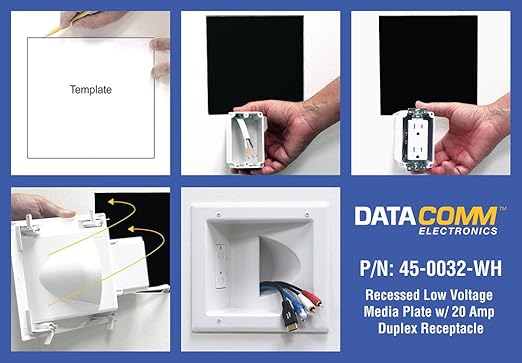 DATA COMM Electronics 45-0032-WH Commercial Grade Recessed AV/HDMI Cable