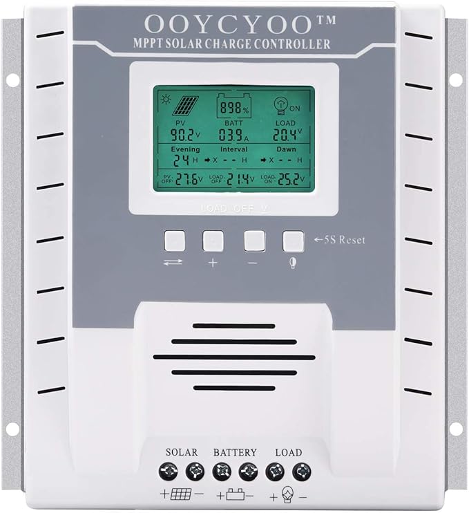 OOYCYOO MPPT Charge Controller 40 amp 12V/24V Auto, 40A Solar Panel Charge