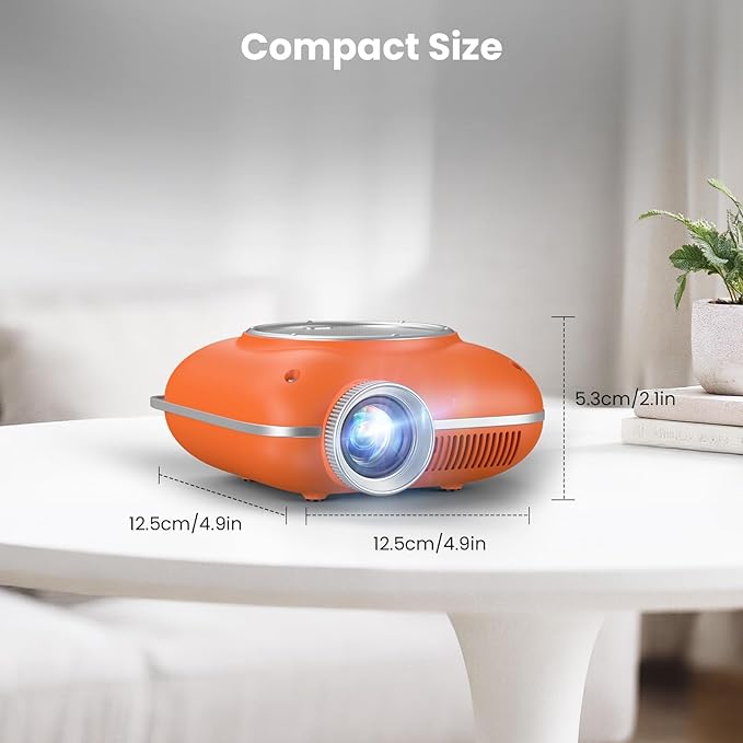 HOMPOW Mini Projector with Two -Way Bluetooth, Portable Projector