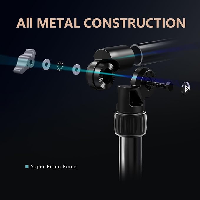【All Metal】RAUBAY Desktop Magic Arm, Overhead Camera Desk Mount, Table Light