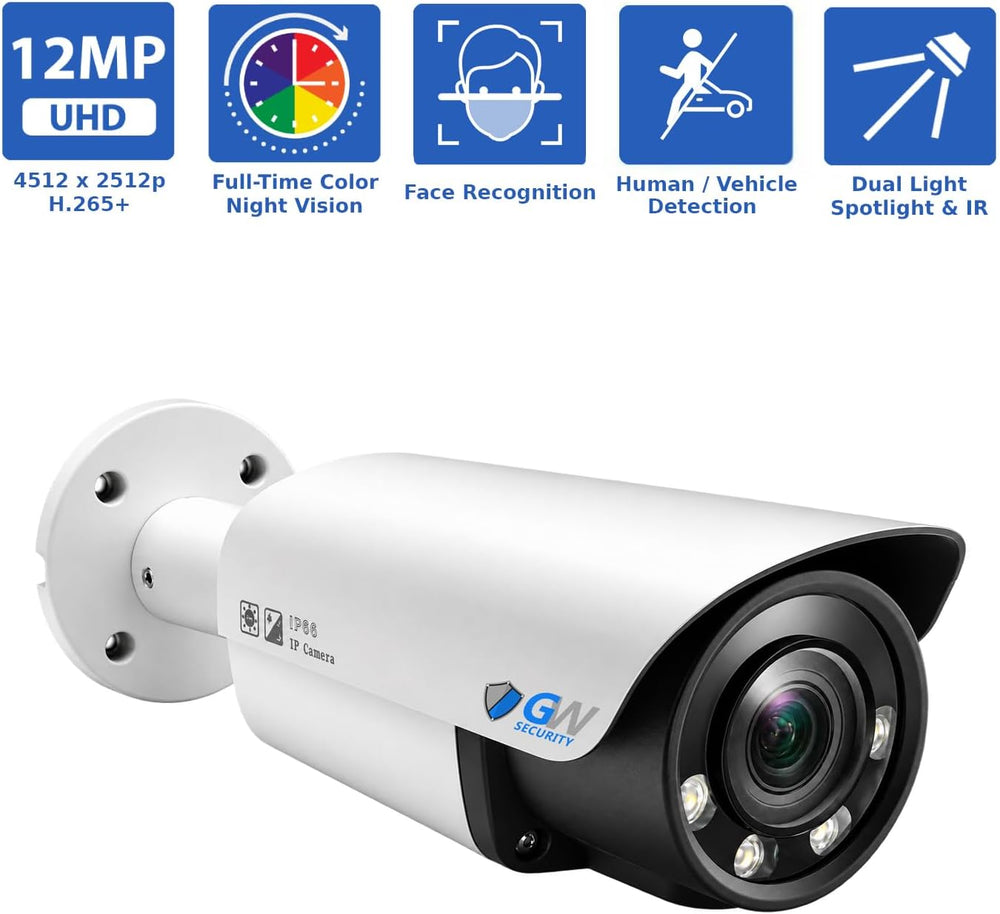 GW Security 32 Channel 12MP Face/Human/Car Detection Security Camera System
