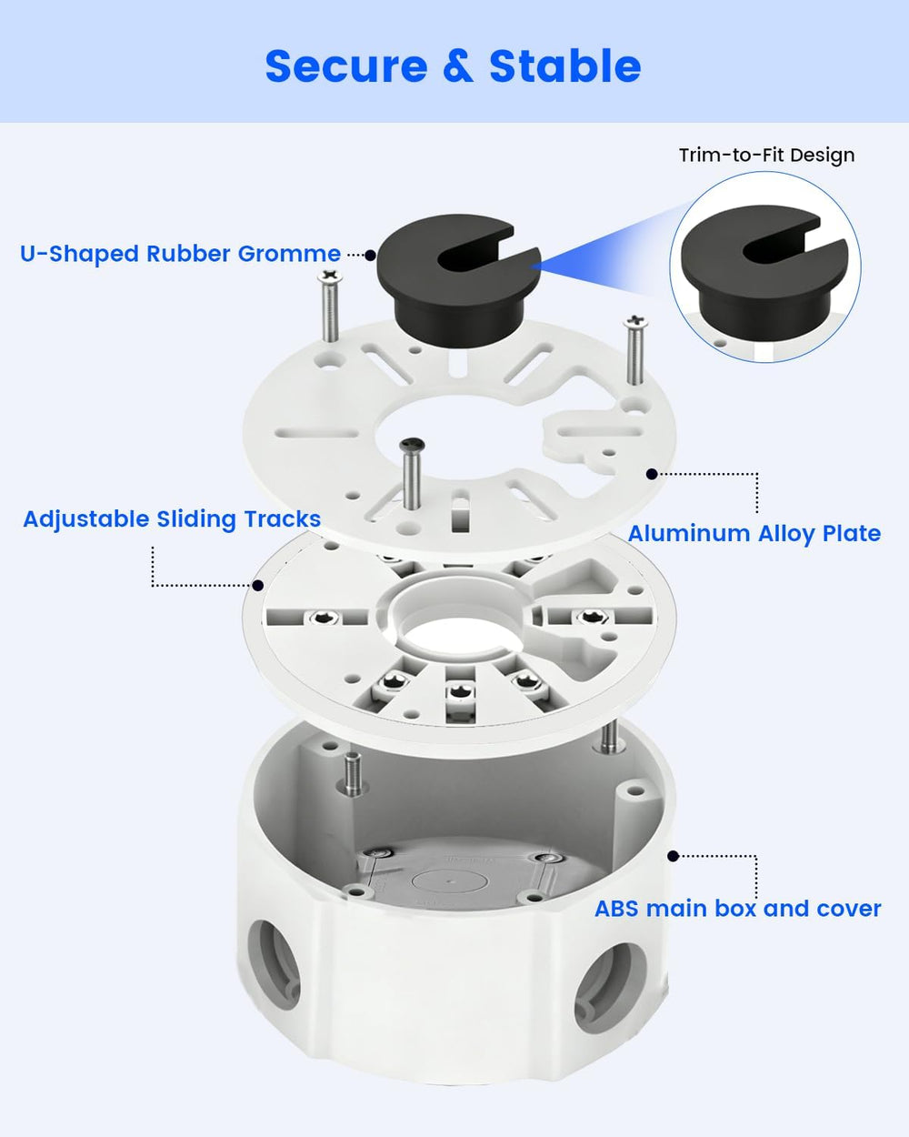 Metal Universal Security Camera Junction Box, Cable Management Box