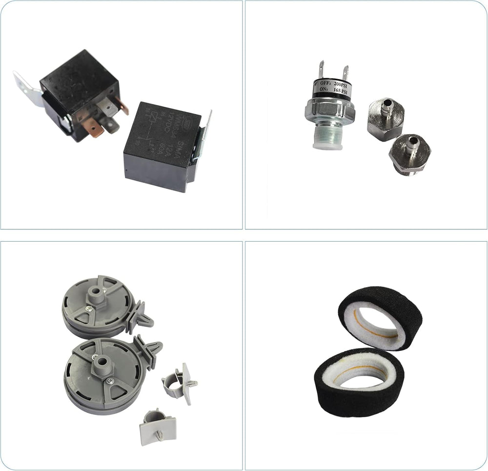 12V 444C 200PSI Dual Value Pack Chrome Air Compressor for Auto/Motorcycle