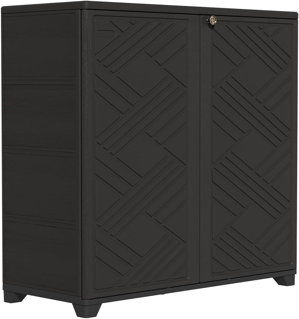 Diamond Cabinet with 1 Shelf, Black 33.5×15.1×34.3 Inch - Waterproof UV-Resis...