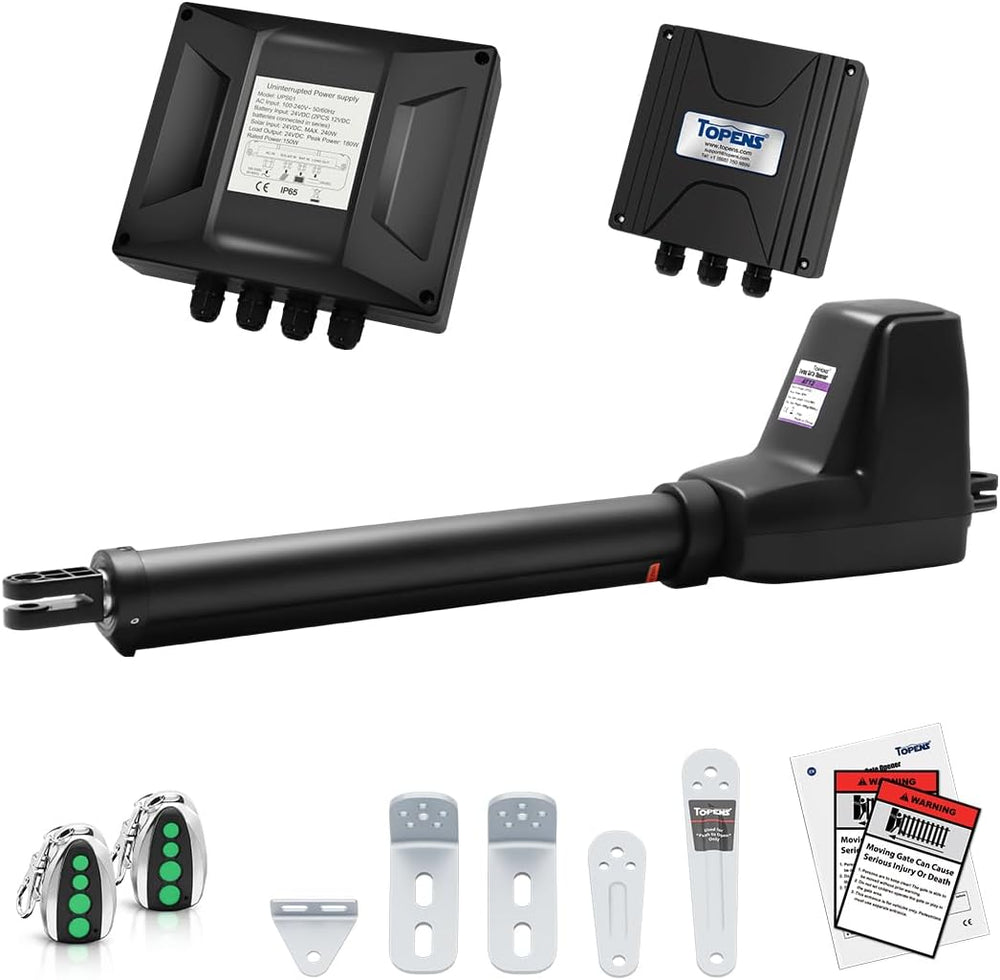 TOPENS AT12131 Single Swing Gate Opener Heavy Duty Automatic Gate Motor