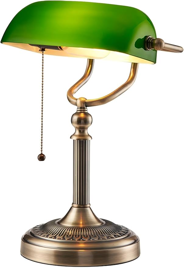 Newrays Green Glass Bankers Desk Lamp
