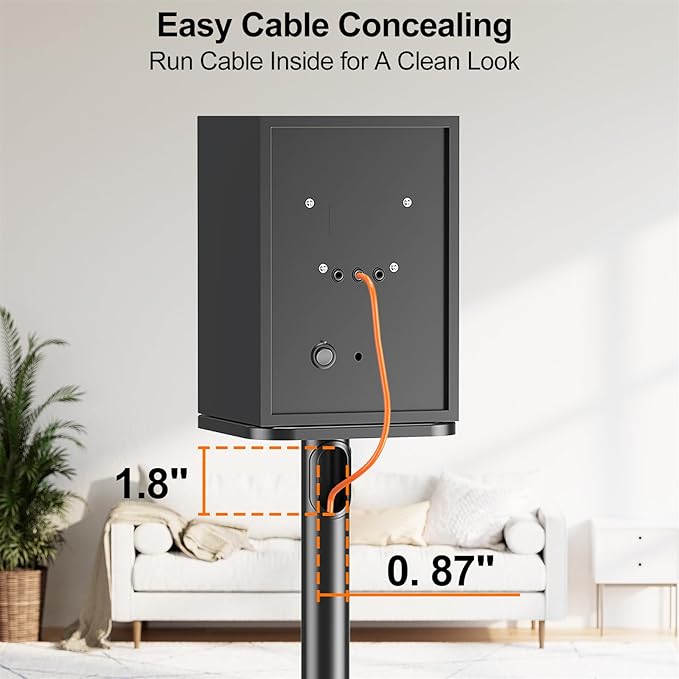 ELIVED Universal Speaker Stands Height Adjustable 28"-37.4", Booksh...