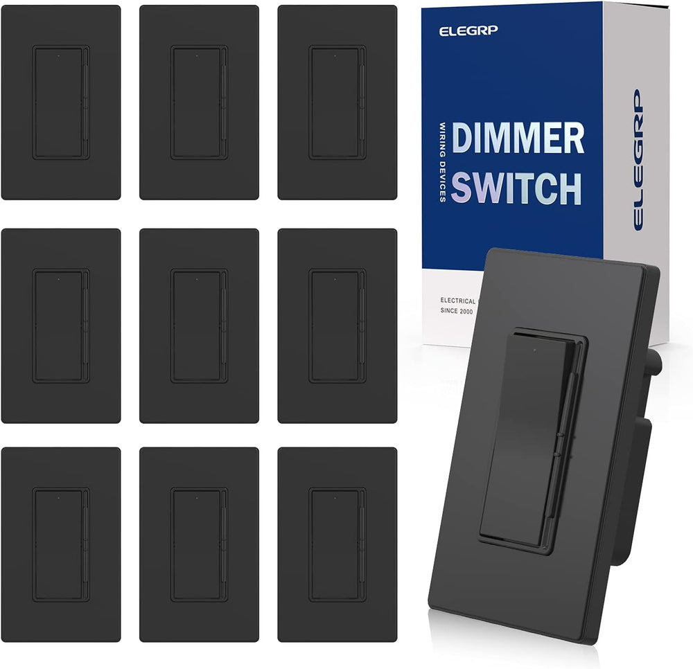 ELEGRP Dimmer Light Switch for 300W Dimmable LED/CFL Lights and 600W INC/HAL ...