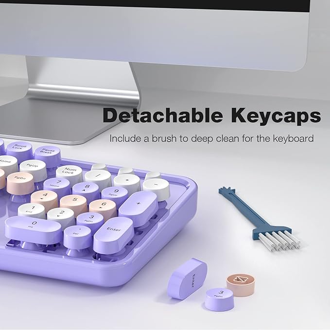 MOFII Wireless Keyboard and Mouse Combo, 2.4GHz Retro Full-Size Keyboard