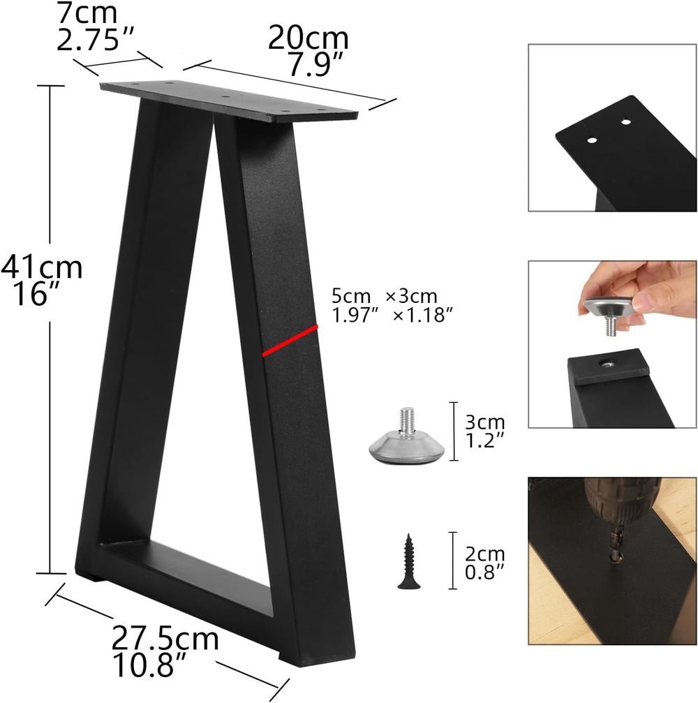 16 Inch Trapezoid Metal Table Legs for Bench, Coffee Table Legs, DIY Furnitur...