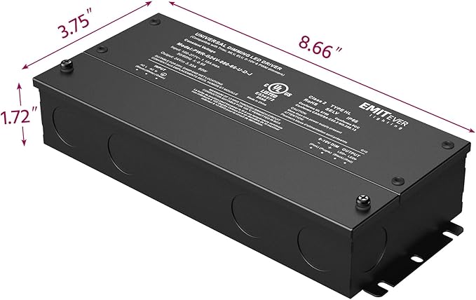 EMITEVER Dimmable Led Driver, 80W AC 110V-277V to DC 24V Transformer, 5-in-1