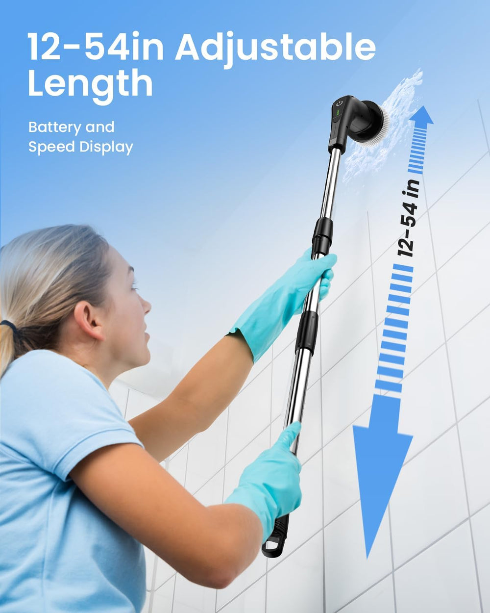 Electric Spin Scrubber, Cordless Cleaning Brush for Bathroom, Home