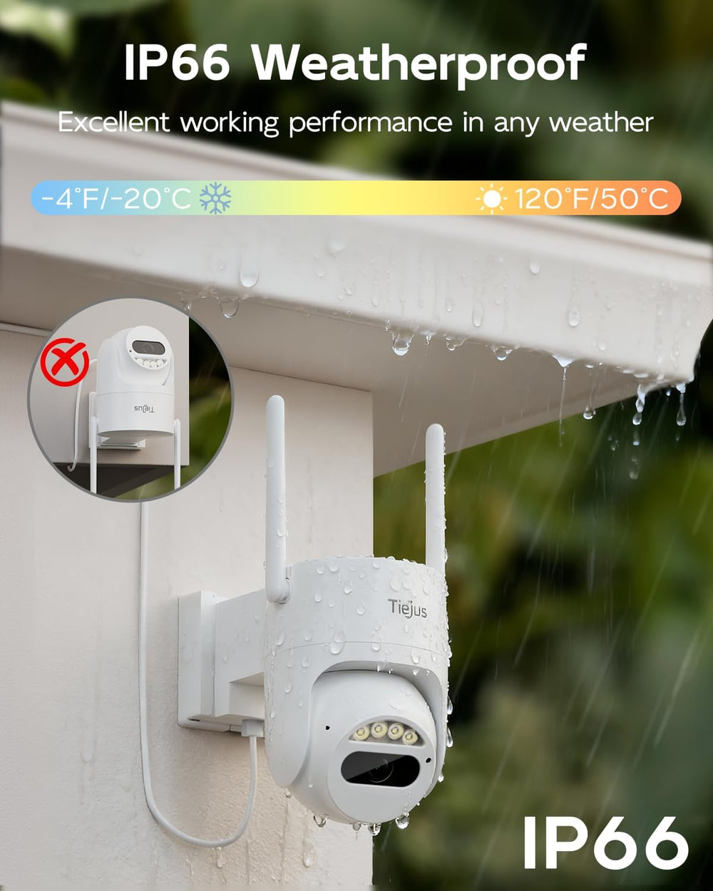 2K Wired Security Camera Outdoor 24/7 Recording, 5G/2.4G WiFi