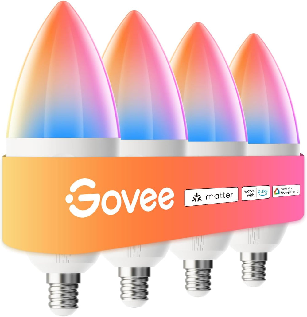 Govee E12 Led Bulb, Smart Light Bulbs Work (4 Pack)