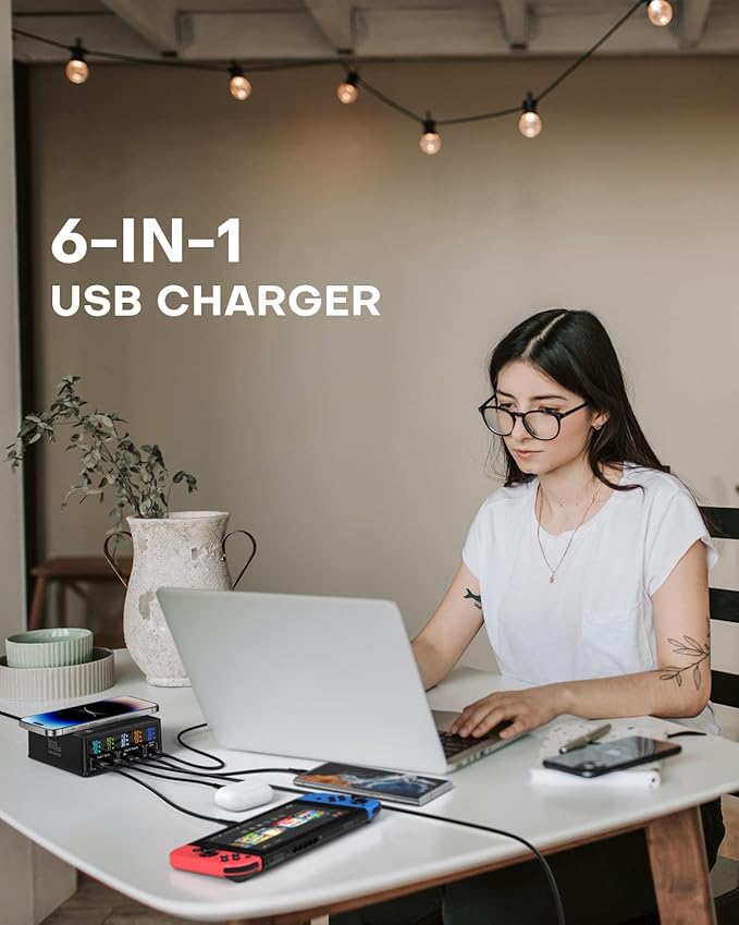 ASOMETECH Charging Station, 160W 5-Port USB C