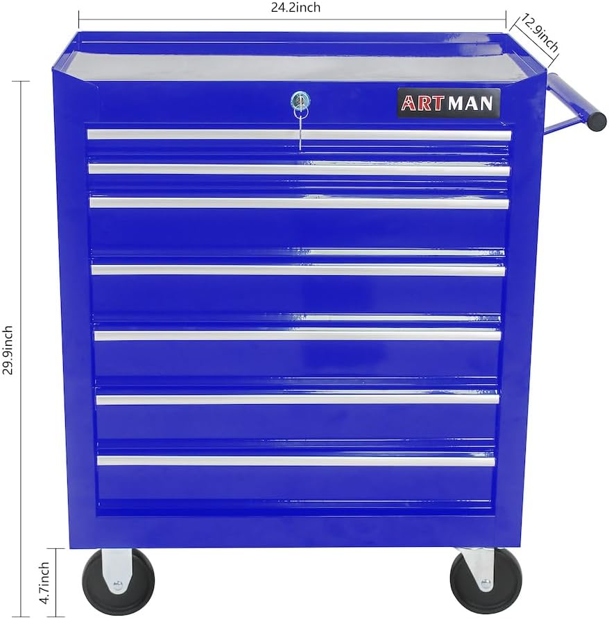 Rolling Tool Cart with Drawers and Wheels Mechanics Tool Cabinet Heavy Duty L...