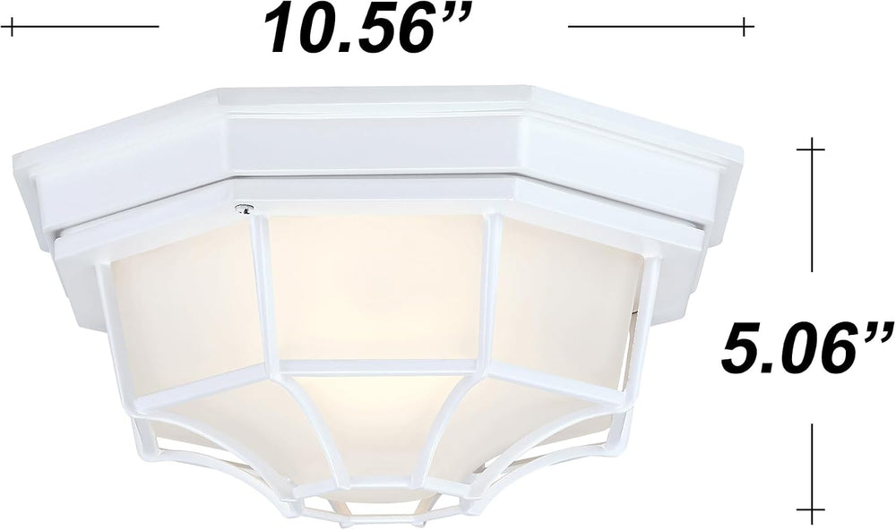 10.5” White LED Close to Ceiling Light for Basement Garage Light Octagonal Wh...