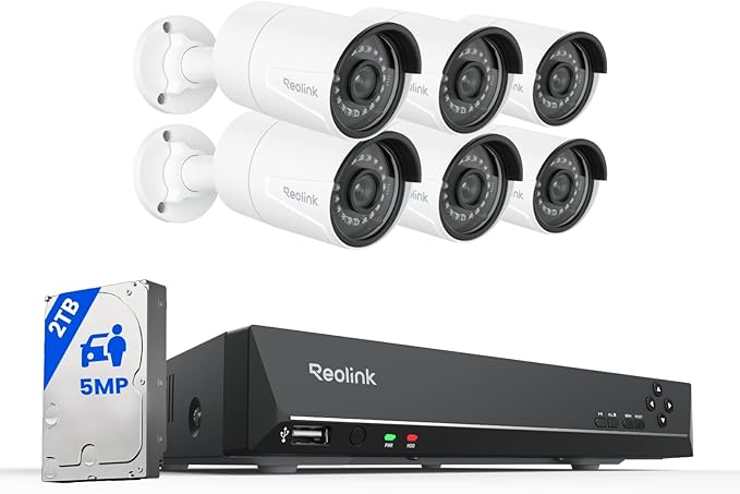 REOLINK 8CH 5MP Home Security Camera System, 4K/8MP 8CH NVR