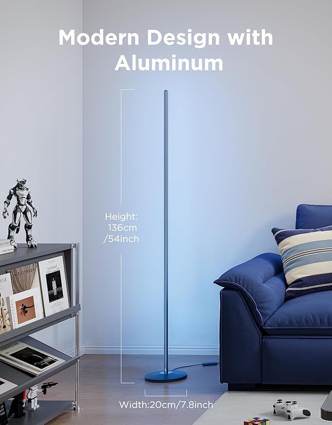 Govee RGBIC Floor Lamp Basic, LED Corner Lamp Works