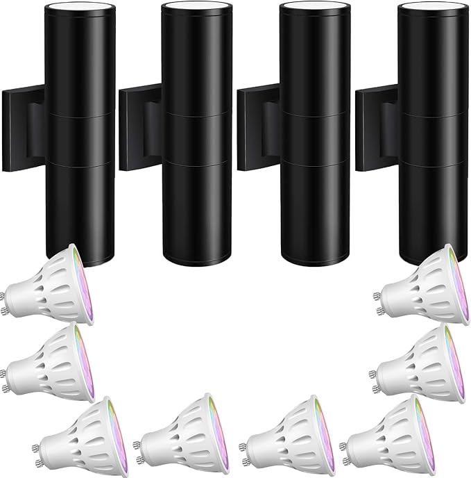 rosykite Exterior Double Up Down Outdoor Wall Lights, Mi.Light Remote Control...