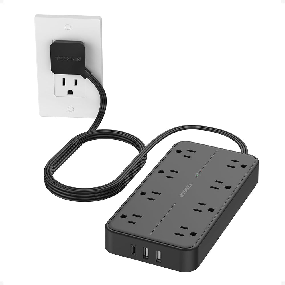 Surge Protector Power Strip, TESSAN Flat Plug Extension Cord