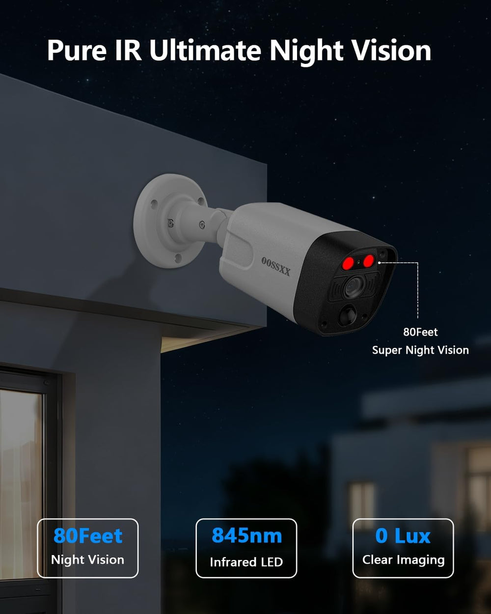 OOSSXX (2026 Updated) 4K 8MP Add-On PoE Security Camera for PoE NVR Systems