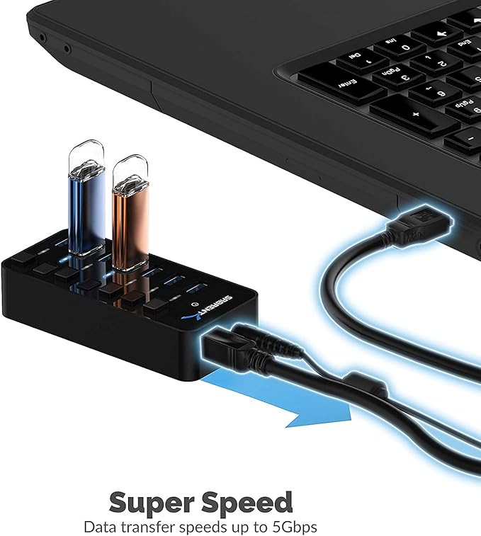 SABRENT 36W 7 Port USB 3.0 Hub
