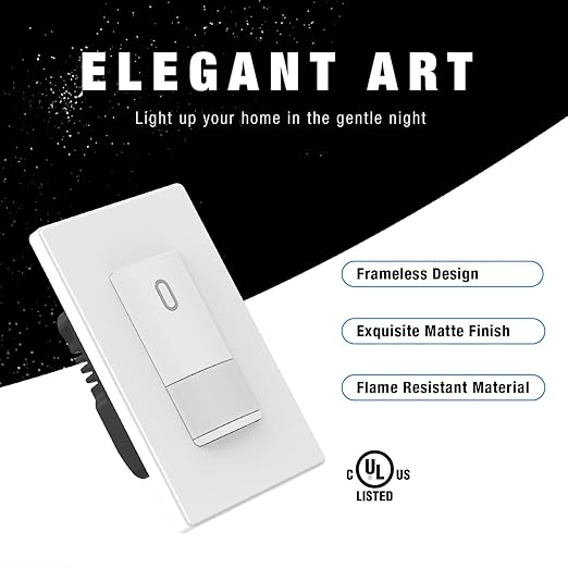 ELEGRP Matte White Single Pole Occupancy Motion Sensor Light Switch, Need (10...
