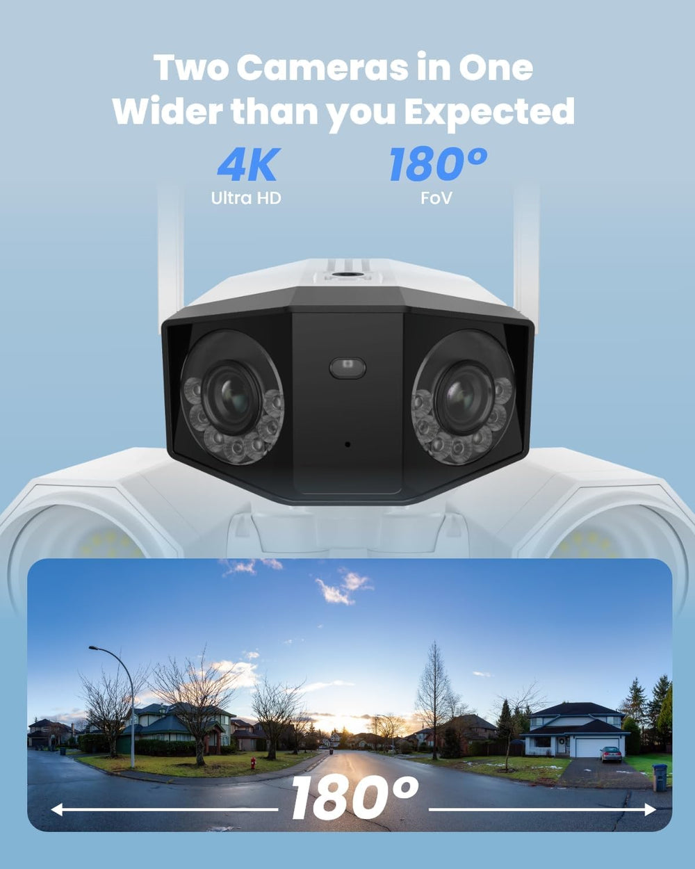 REOLINK 4K 8MP Floodlight Security Camera Outdoor 180° Dual-Lens Camera