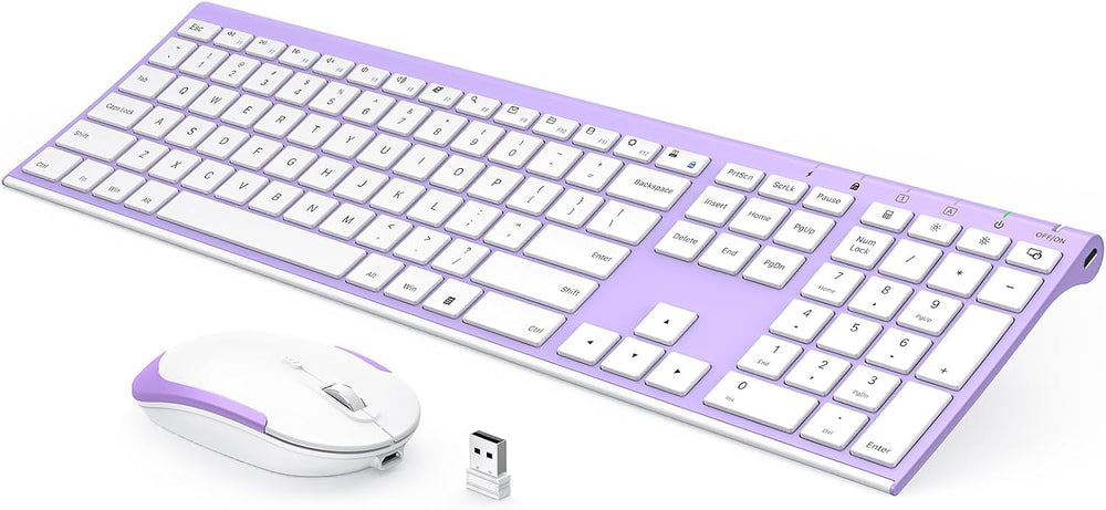 Wireless Keyboard and Mouse, Vssoplor 2.4GHz Rechargeable Compact Quiet