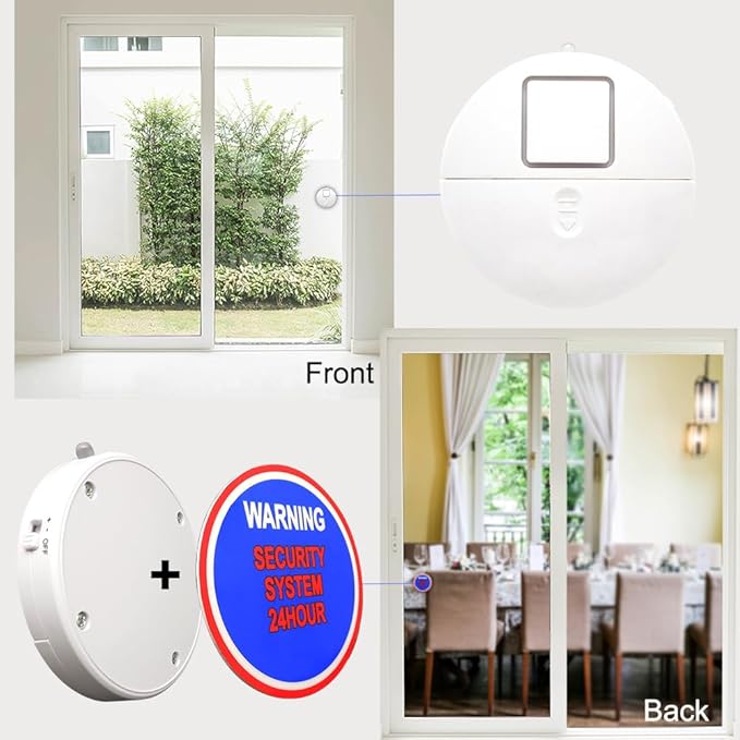 EVA LOGIK Modern Ultra-Thin Window Alarm (8 Pack)
