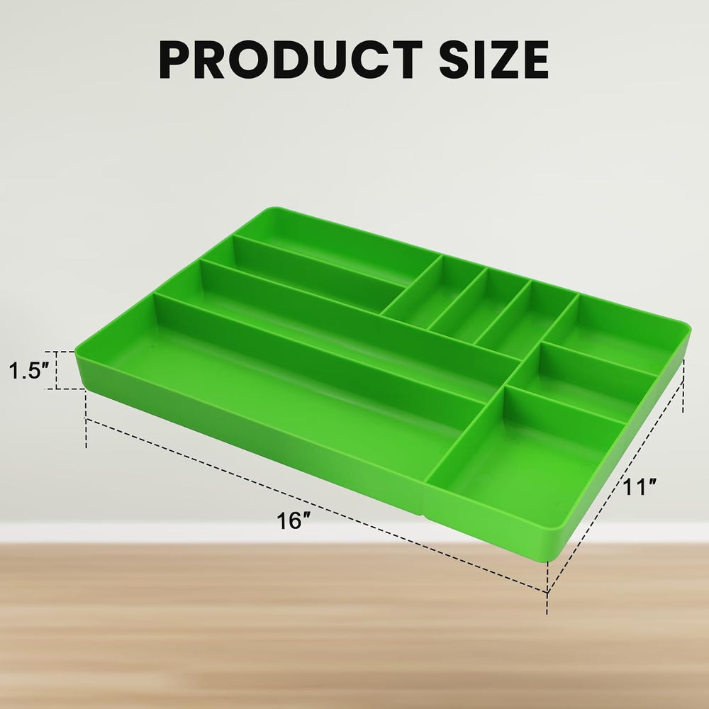 10-Compartments Tool Box Organizer Tray (2, Green)