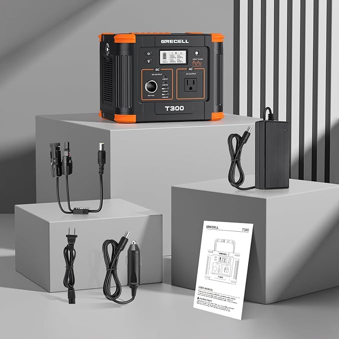 Portable Power Station 300W, GRECELL 230.88Wh Solar Generator