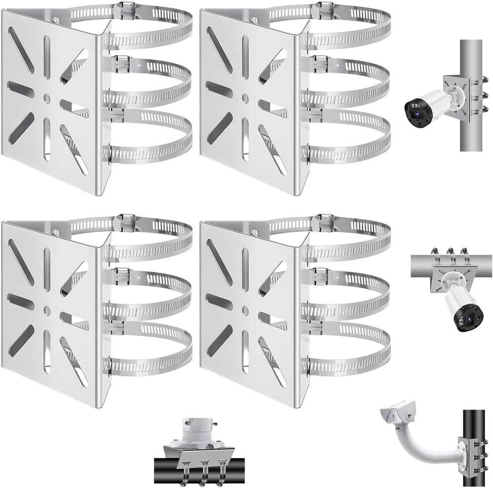 Universal Vertical Pole Corner Mount Bracket for Security Camera with Loops