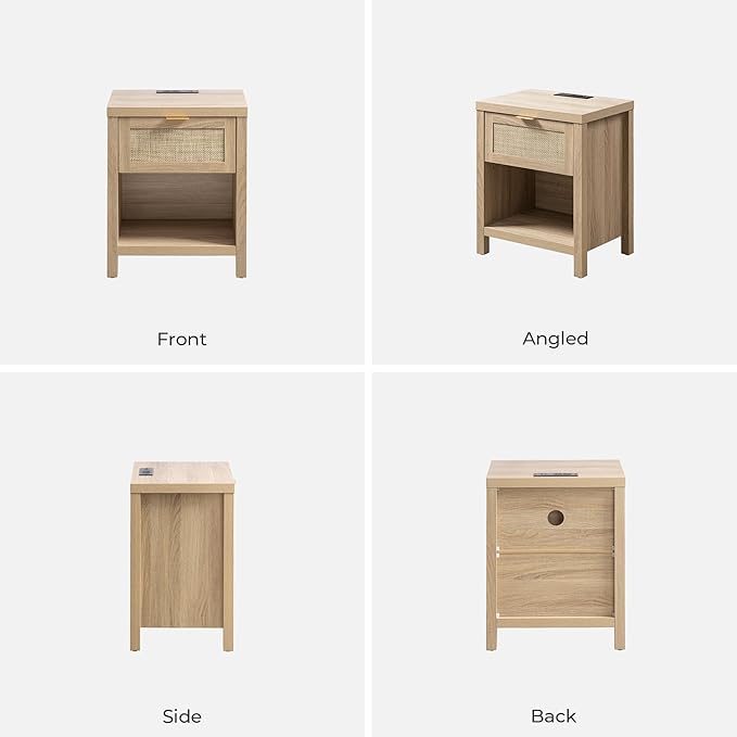 SICOTAS Night Stand with Charging Station